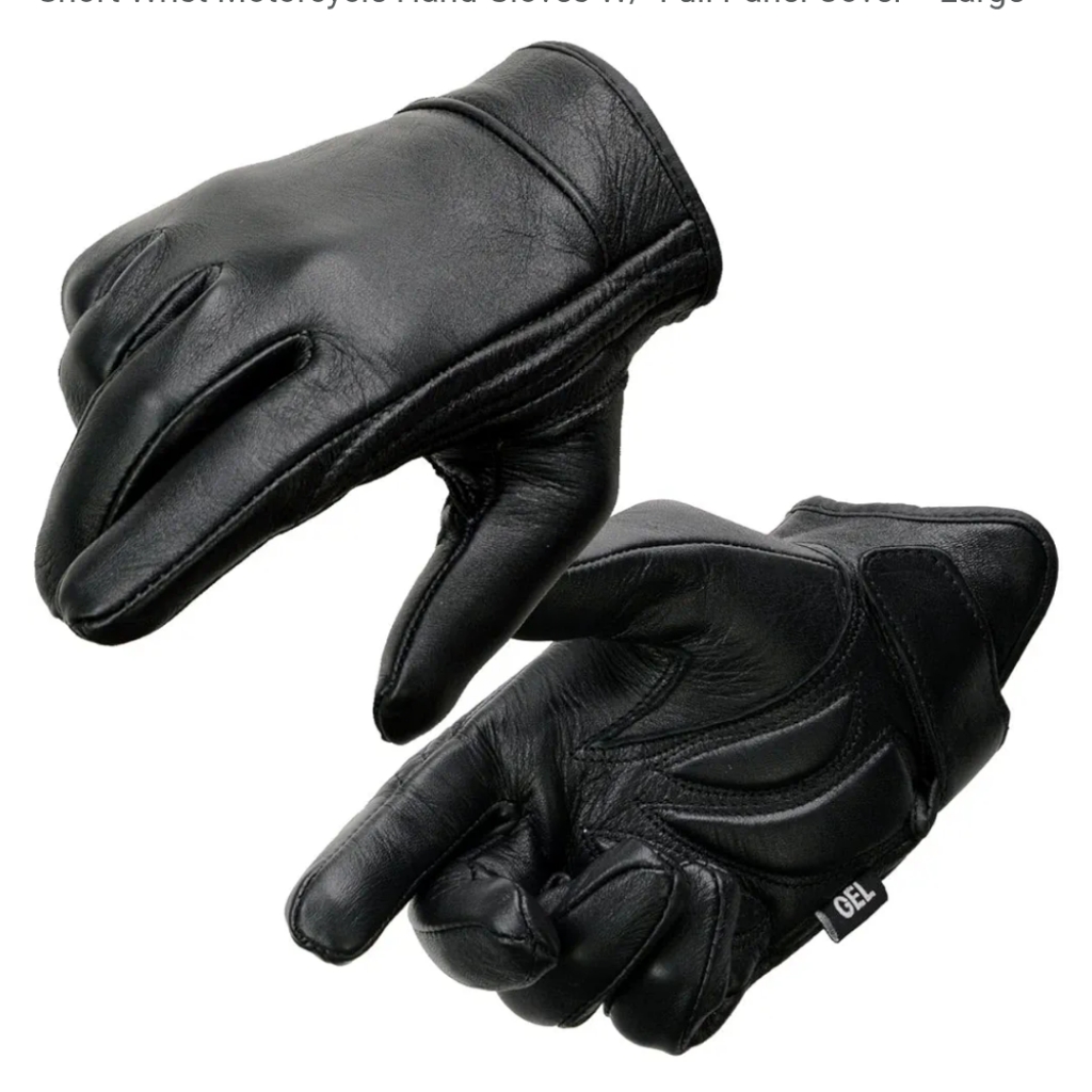 New With Tags Milwaukee Leather Men's Gel Padded Black Leather Gloves Size Large